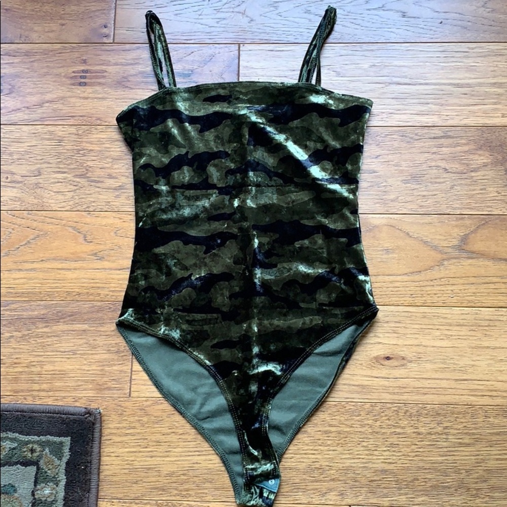 Forever 21 velvet camo bodysuit